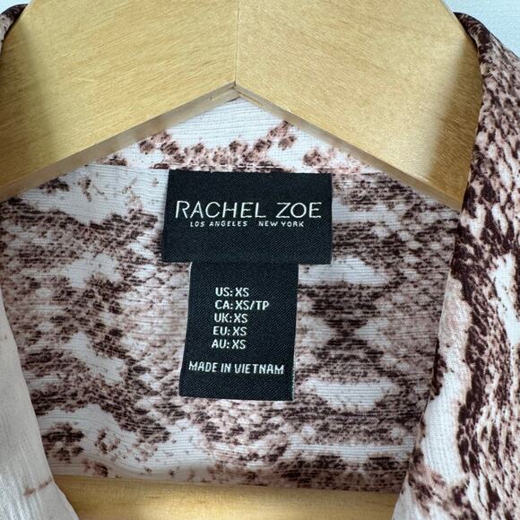 Rachel Zoe Sleeveless‎ Button Down Snakeskin Print Blouse Size XS - Picture 4 of 6